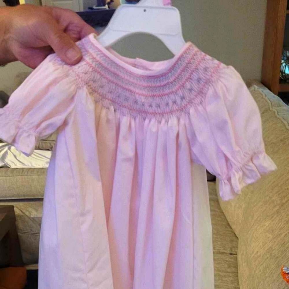 Pink smocked dress